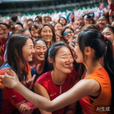 两岸女排合影，一家亲共奋斗