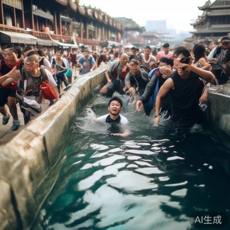 游客落水，众人紧急救援