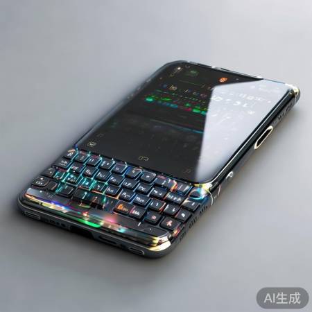 复古全键盘手机，现代科技融合