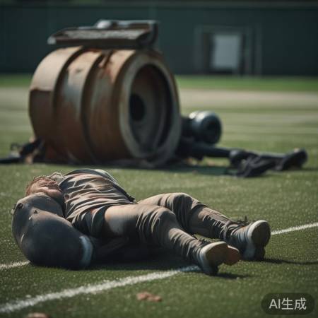 足球悲剧，球员双腿被压