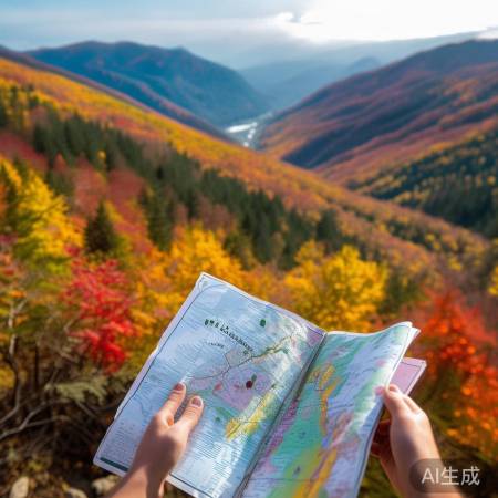 五花山秋景，地图指引珍稀瞬间