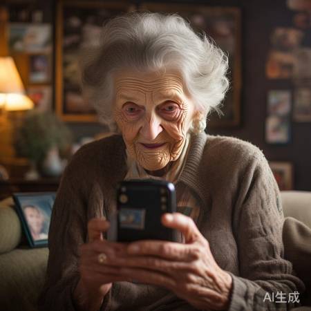 奶奶学手机,泪中带笑
